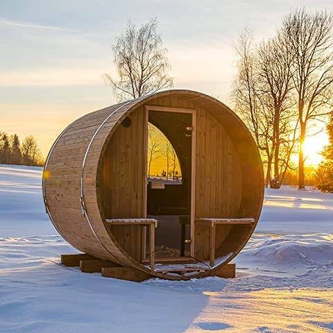 Thermory 4 Person Barrel Sauna No 60 DIY Kit with Porch and Window Thermally Modified Spruce Thermory 51srOgFoo4L._AC.jpg