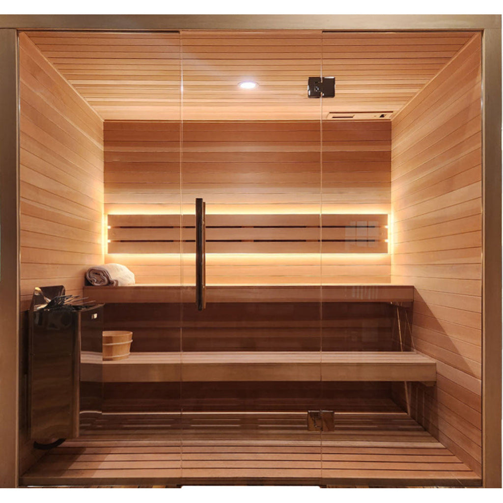 Finnish Sauna Builders 5' x 6' x 7' Pre-Cut Sauna Kit Option 1 / 7 Foot Tall / No Backrest,Option 1 / 7 Foot Tall / Backrest - $257.40,Option 1 / 8 Foot Tall - $312.18 / No Backrest,Option 1 / 8 Foot Tall - $312.18 / Backrest - $257.40,Option 2 / 7 Foot T