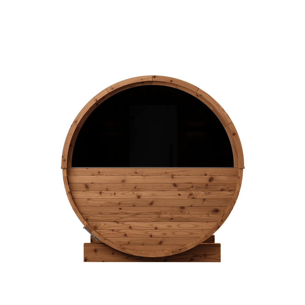 Thermory 2 Person Barrel Sauna No 54 DIY Kit with Window Thermally Modified Spruce,Thermally Modified Spruce - Ignite Thermory Back1.png