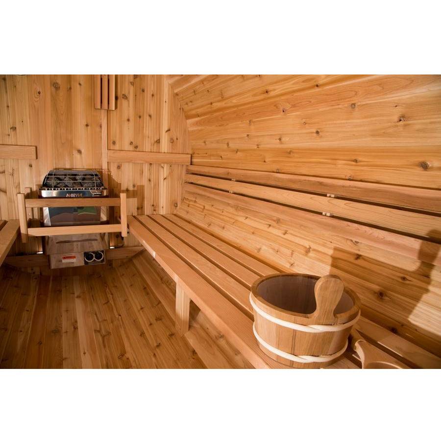 Almost Heaven Grandview 6 Person Canopy Barrel Sauna Rustic Cedar,Onyx - Stained Southern Pine Almost Heaven Sauna BarrelSaunaInteriorSideShotBucketandLadle_1024x1024_2x_8f5b5ff9-f869-4e19-a25c-14283f9bb439.jpg