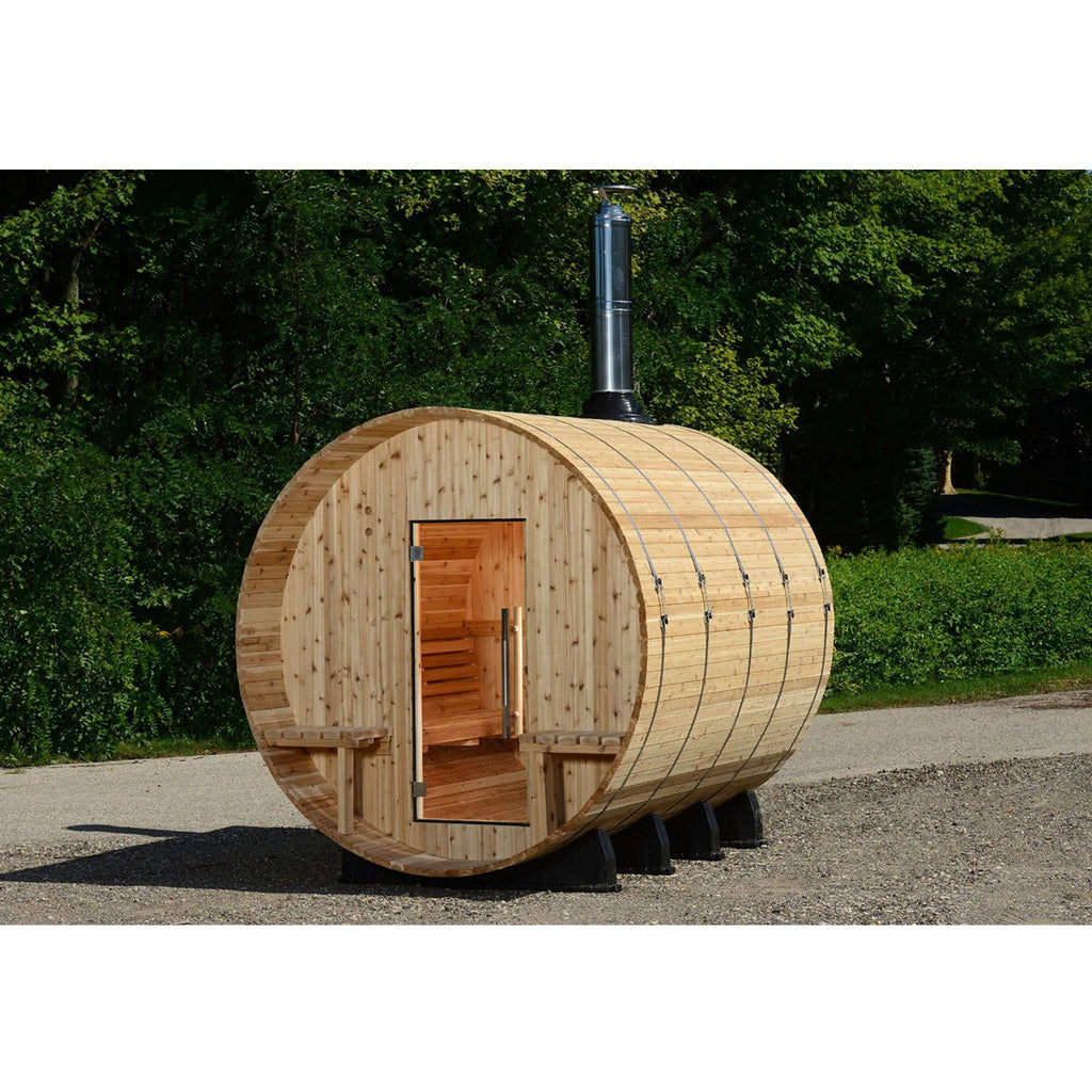 Almost Heaven Grandview 6 Person Canopy Barrel Sauna Rustic Cedar,Onyx - Stained Southern Pine Almost Heaven Sauna Barrel_Canopy_Grandview_wood_Burn_1024x1024_2x_f9189abf-20fe-4ee7-ab2c-bc0fc1b5432d.jpg