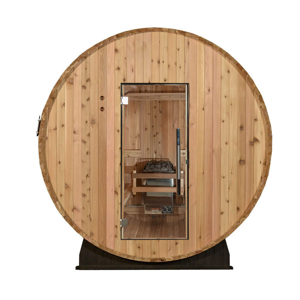 Almost Heaven Lewisburg 6 Person Classic Barrel Sauna Rustic Cedar,Onyx - Stained Southern Pine Almost Heaven Sauna Barrel_Detail_Lewisburg_Straight_1_1024x1024_2x_a81330c6-b8dc-4fdb-bd7f-e8bdec99c669.jpg