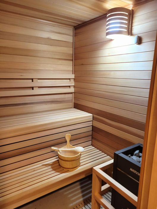 Finlandia Sauna 9' x 11' x 7' Pre-Cut Sauna Kit Standard Option / 7 Foot Tall / No Backrest,Standard Option / 7 Foot Tall / Backrest + $471.90,Standard Option / 7 Foot Tall / Backrest & Skirts + $2229.00,Standard Option / 8 Foot Tall + $567.60 / No Backre