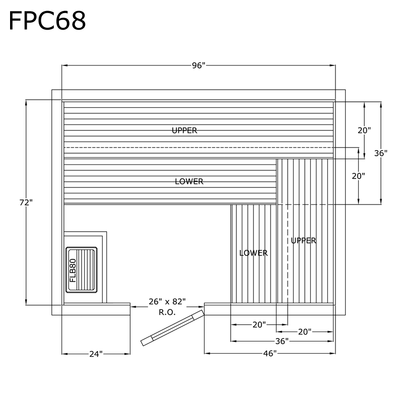 Finlandia Sauna 6' x 8' x 7' Pre-Cut Sauna Kit Standard Option / 7 Foot Tall / No Backrest,Standard Option / 7 Foot Tall / Backrest + $343.20,Standard Option / 7 Foot Tall / Backrest & Skirts + $1543.20,Standard Option / 8 Foot Tall - $397.32 / No Backres