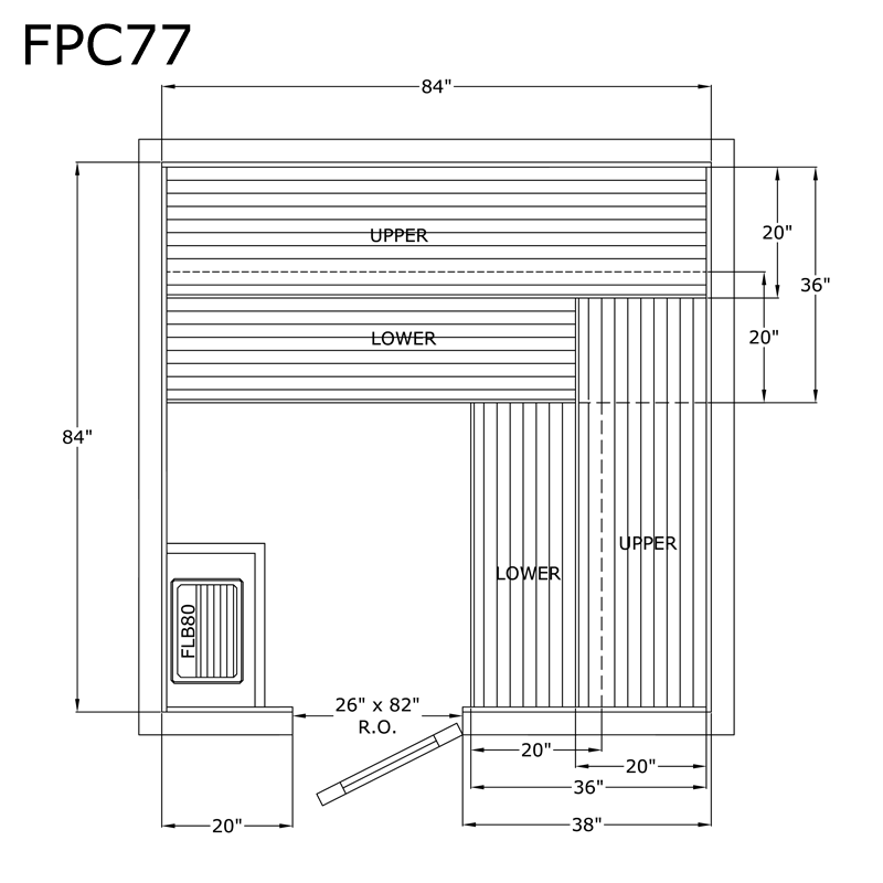 Finlandia Sauna 7' x 7' x 7' Pre-Cut Sauna Kit Standard Option / 7 Foot Tall / No Backrest,Standard Option / 7 Foot Tall / Backrest + $300.30,Standard Option / 7 Foot Tall / Backrest & Skirts + $1380.30,Standard Option / 8 Foot Tall + $397.32 / No Backres