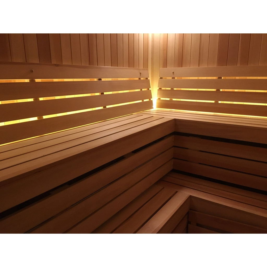 Finnish Sauna Builders 7' x 7' x 7' Pre-Built Outdoor Sauna Kit with A-Frame Cedar Shake Roof Option 1 / Without Floor,Option 1 / With Floor,Option 2 / Without Floor,Option 2 / With Floor,Option 3 / Without Floor,Option 3 / With Floor,Option 4 / Without F