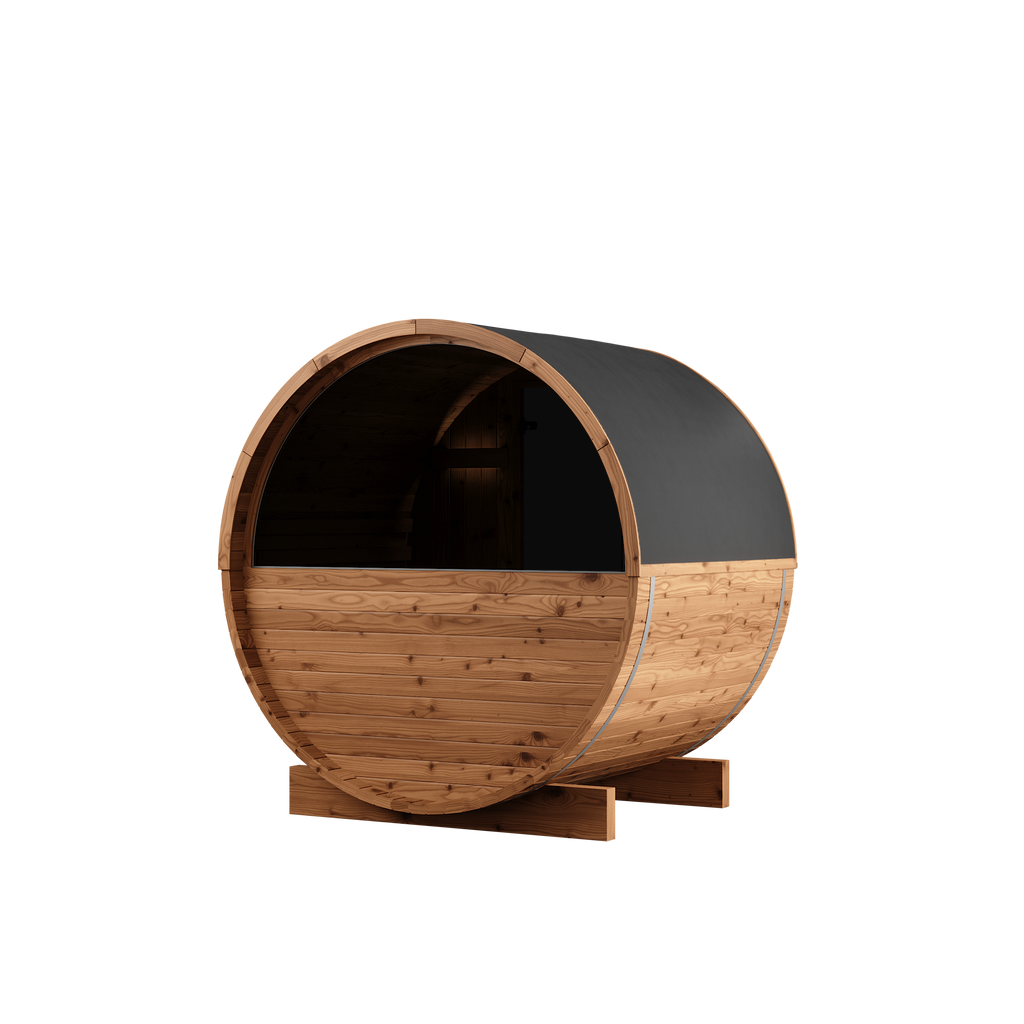 Thermory 2 Person Barrel Sauna No 54 DIY Kit with Window Thermally Modified Spruce,Thermally Modified Spruce - Ignite Thermory Left_pvc.png