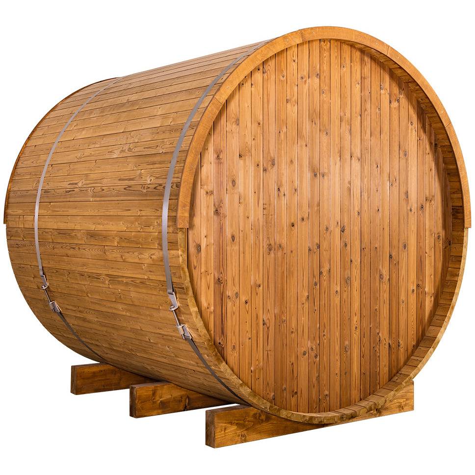 Thermory 6 Person Barrel Sauna No 63 DIY Kit Thermally Modified Spruce Thermory No63-Back-corner.jpg