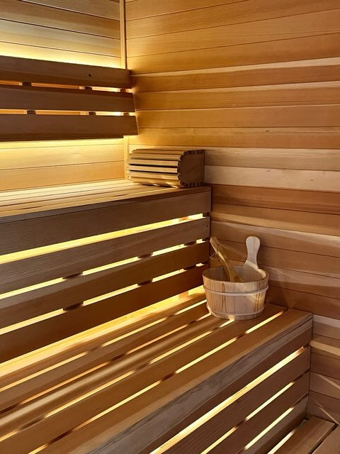 Finnish Sauna Builders 3' x 4' x 7' Pre-Cut Sauna Kit Option 1 / 7 Foot Tall / No Backrest,Option 1 / 7 Foot Tall / Backrest + $171.60,Option 1 / 8 Foot Tall + $198.66 / No Backrest,Option 1 / 8 Foot Tall + $198.66 / Backrest + $171.60,Option 2 / 7 Foot T