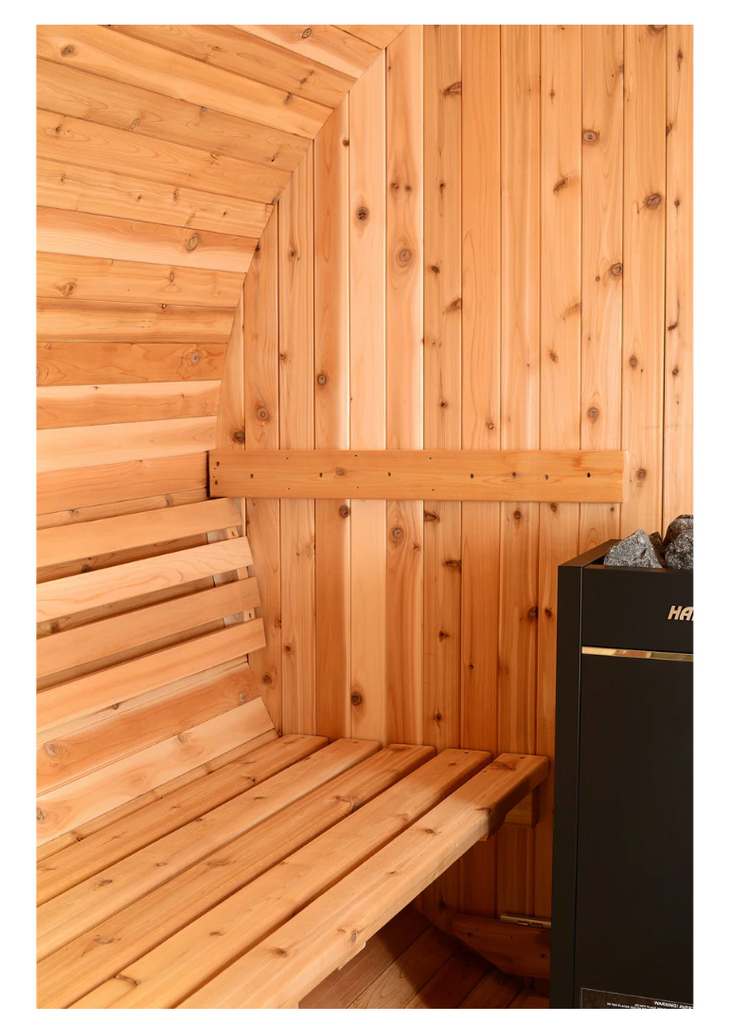 Almost Heaven Essex 4 Person Barrel Sauna Rustic Cedar,Onyx - Stained Southern Pine Almost Heaven Sauna Screenshot2023-10-09at12.32.03PM.png