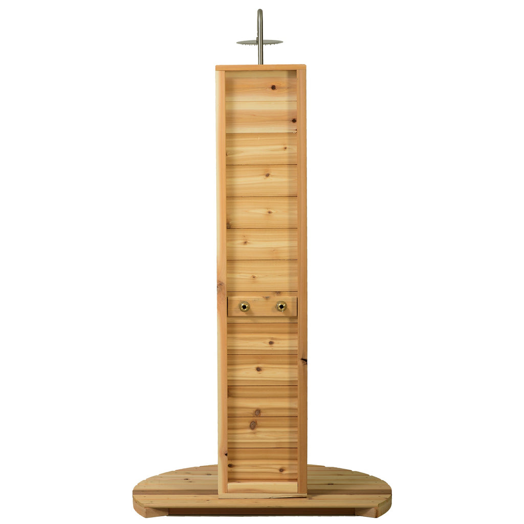 Almost Heaven Tower Outdoor Shower Rustic Cedar / No Floor,Rustic Cedar / Floor Almost Heaven Sauna Shower_Tower_Cedar_w_floor_back.jpg