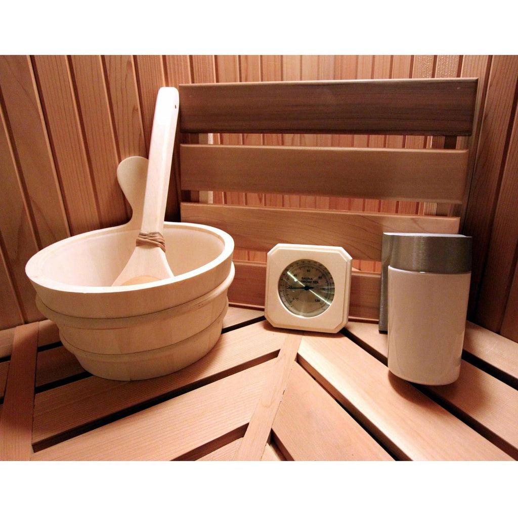 Finnish Sauna Builders 4' x 7' x 7' Pre-Built Indoor Sauna Kit Clear Cedar / Option 1,Clear Cedar / Option 2,Clear Cedar / Option 3,Clear Cedar / Option 4,Clear Cedar / Option 5,Clear Cedar / Option 6,Clear Cedar / Custom Option + $500.00 Finnish Sauna Bu