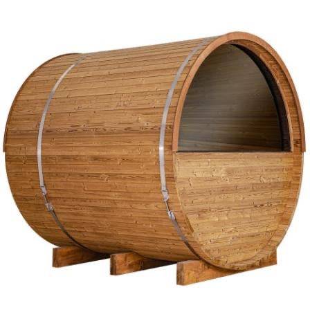 Thermory 2 Person Barrel Sauna No 54 DIY Kit with Window Thermally Modified Spruce,Thermally Modified Spruce - Ignite,Limited Edition - Aspen with Custom LED Lighting Package,Limited Edition - Ignite with Custom LED Lighting Package Thermory no50-back-cor