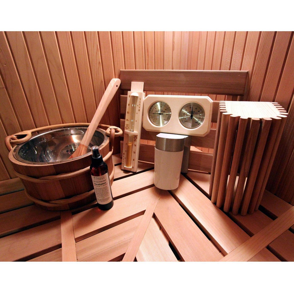 Finnish Sauna Builders 6' x 6' x 7' Pre-Cut Sauna Kit Option 1 / 7 Foot Tall / No Backrest,Option 1 / 7 Foot Tall / Backrest - $257.40,Option 1 / 8 Foot Tall - $340.56 / No Backrest,Option 1 / 8 Foot Tall - $340.56 / Backrest - $257.40,Option 2 / 7 Foot T