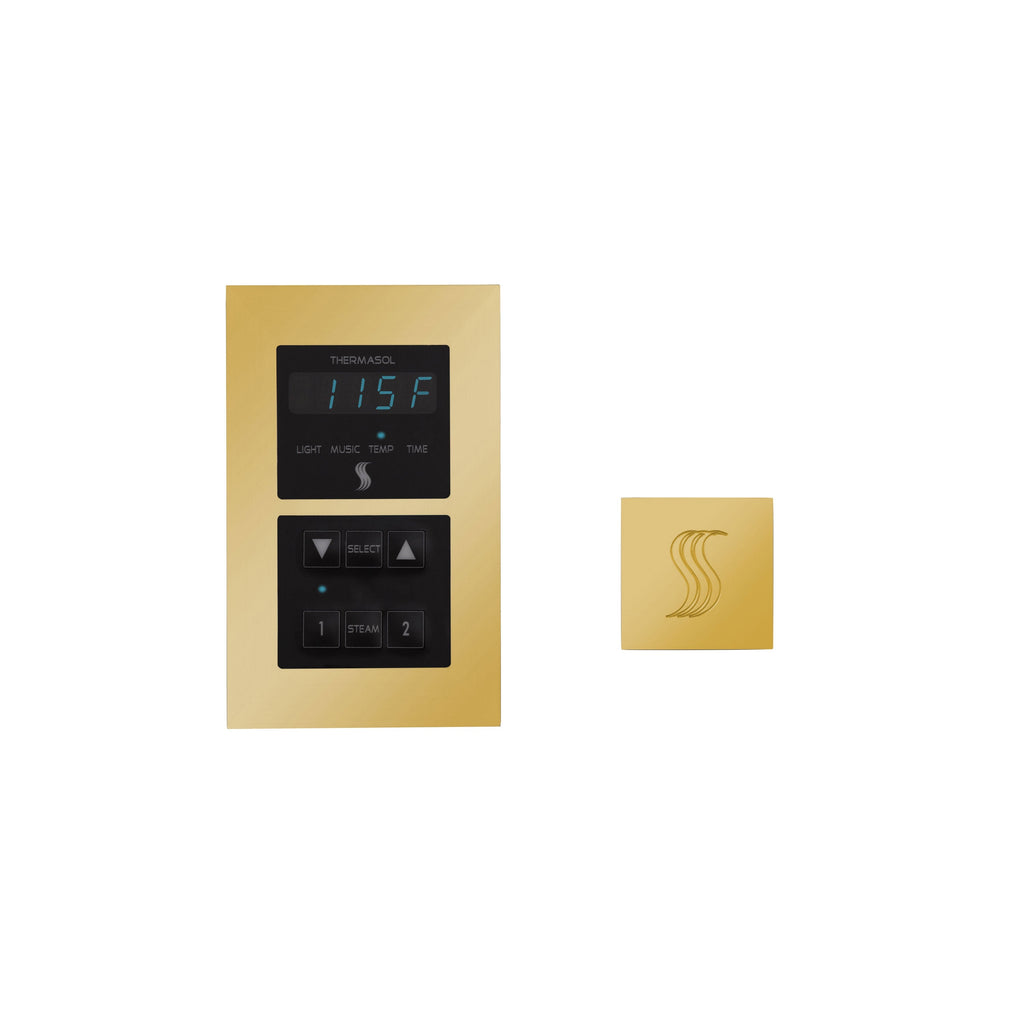 ThermaSol Signature Series Control and Steam Head Kit Square in Polished Gold Finish Polished Gold / Square ThermaSol semr-svsq-pg.jpg
