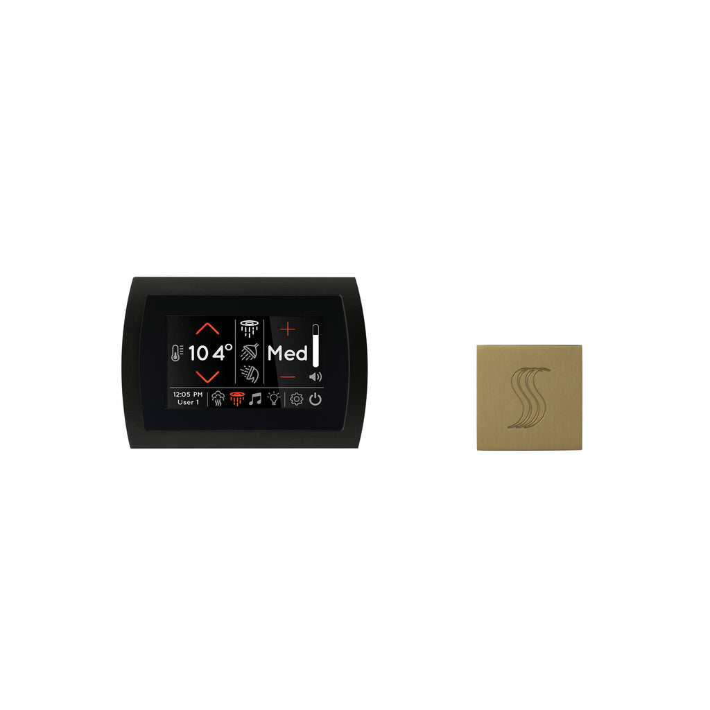 ThermaSol Signatouch Control and Steam Head Kit Square in Satin Brass Finish Satin Brass / Square ThermaSol stc-svsq-sb.jpg