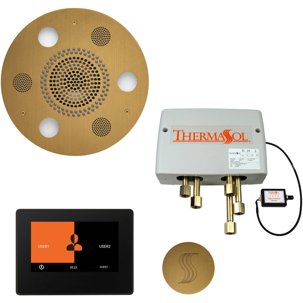 ThermaSol Total Wellness Package with 7" ThermaTouch Round in Antique Brass Finish Antique Brass / Round / 7" ThermaSol twp7r-ab.jpg