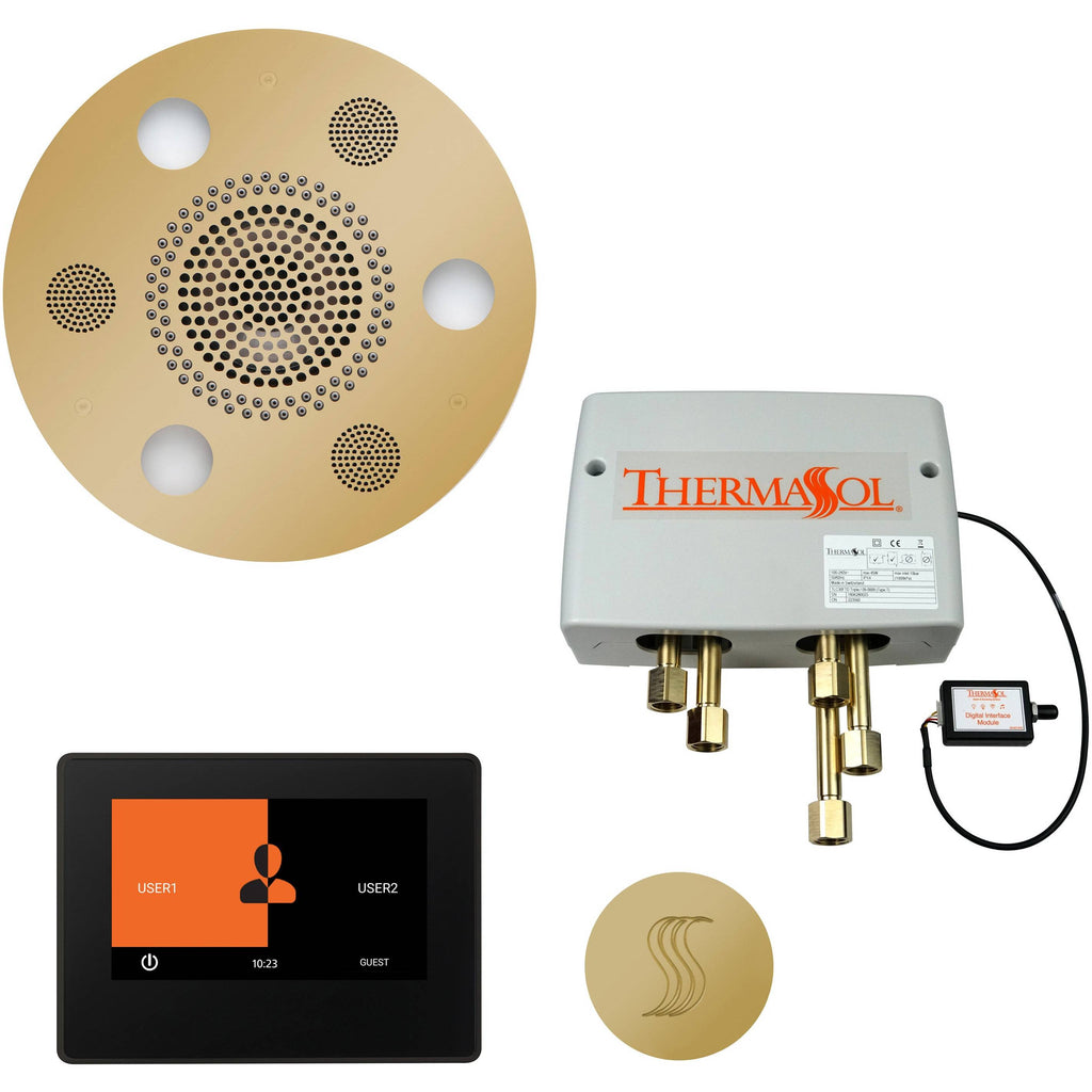 ThermaSol Total Wellness Package with 7" ThermaTouch Round in Polished Brass Finish Polished Brass / Round / 7" ThermaSol twp7r-pb.jpg