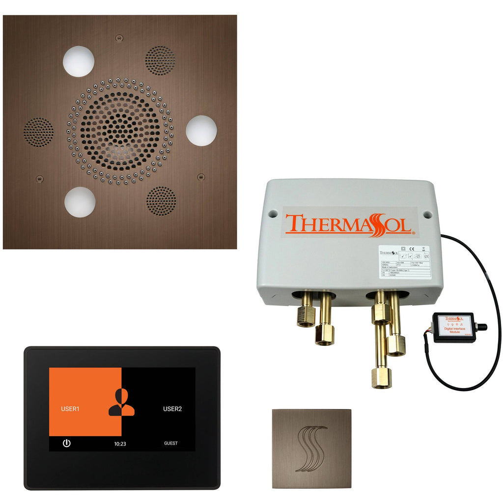 ThermaSol Total Wellness Package with 7" ThermaTouch and Square in Antique Copper Finish Antique Copper / Square / 7" ThermaSol twp7s-acop.jpg