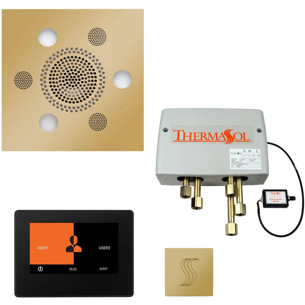 ThermaSol Total Wellness Package with 7" ThermaTouch and Square in Polished Brass Finish Polished Brass / Square / 7" ThermaSol twp7s-pb.jpg