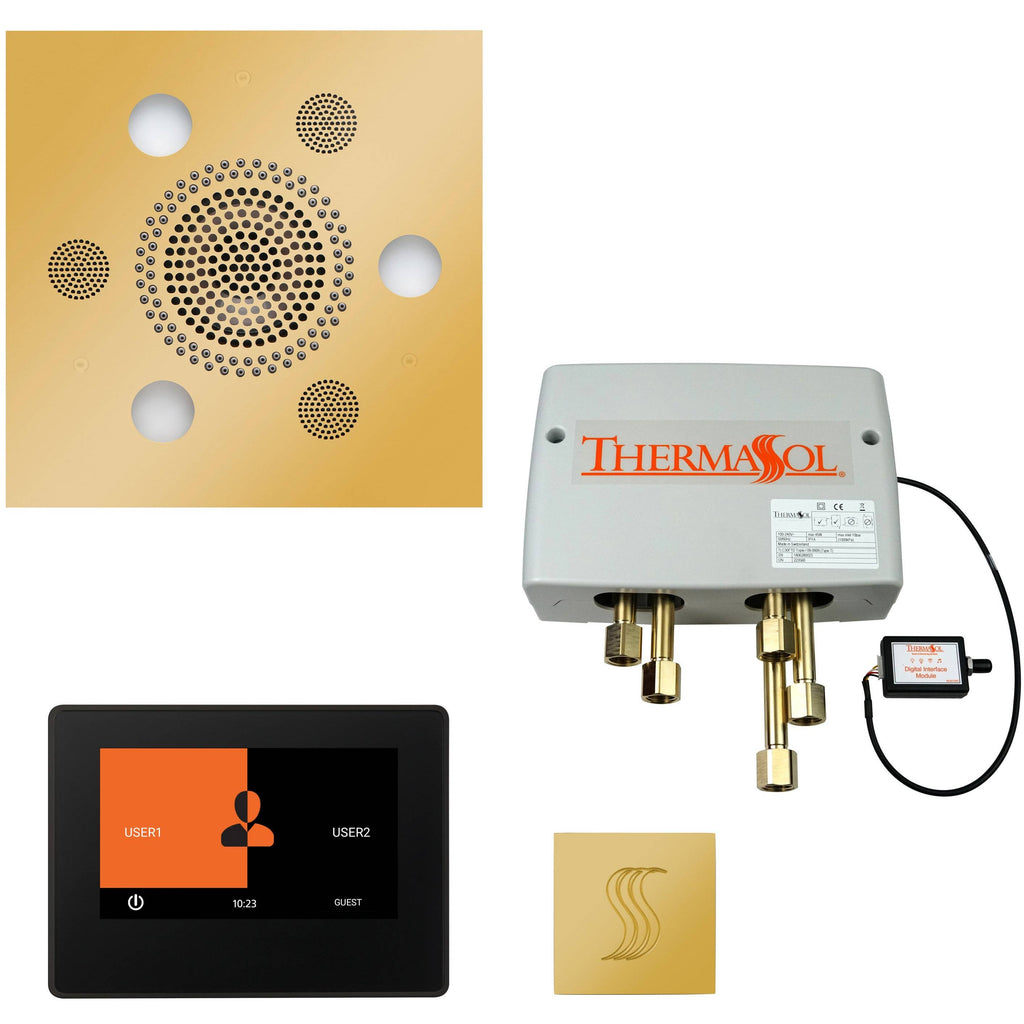 ThermaSol Total Wellness Package with 7" ThermaTouch and Square in Polished Gold Finish Polished Gold / Square / 7" ThermaSol twp7s-pg.jpg