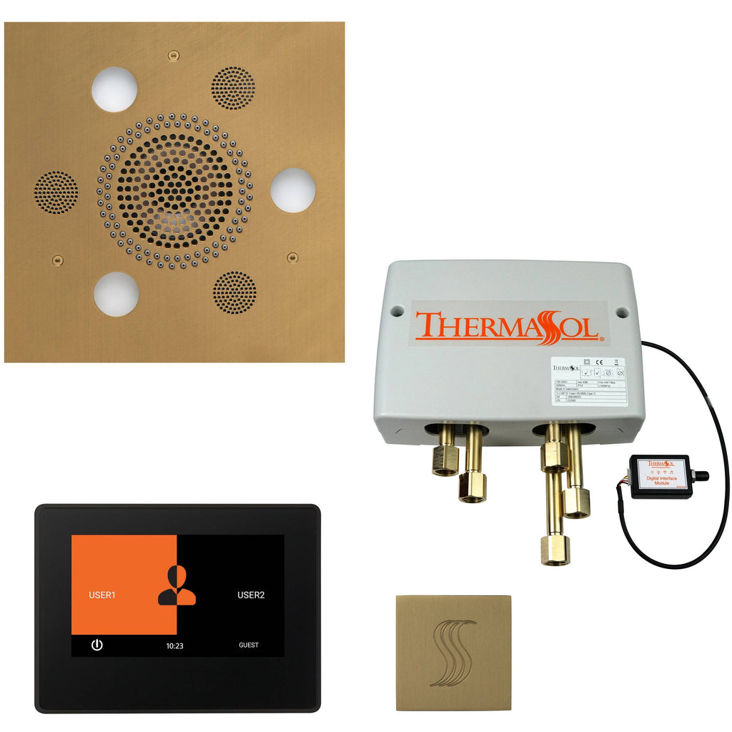 ThermaSol Total Wellness Package with 7" ThermaTouch and Square in Satin Brass Finish Satin Brass / Square / 7" ThermaSol twp7s-sb.jpg
