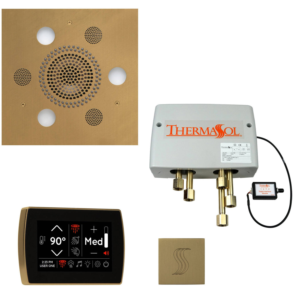 ThermaSol Total Wellness Package with SignaTouch Square in Satin Brass Finish Satin Brass / Square ThermaSol twpss-sb.jpg
