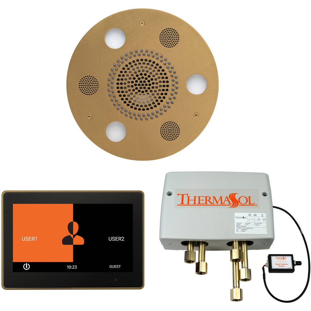 ThermaSol Wellness Shower Package with 10" ThermaTouch Round in Satin Brass Finish Satin Brass / Round / 10" ThermaSol wsp10r-sb.jpg
