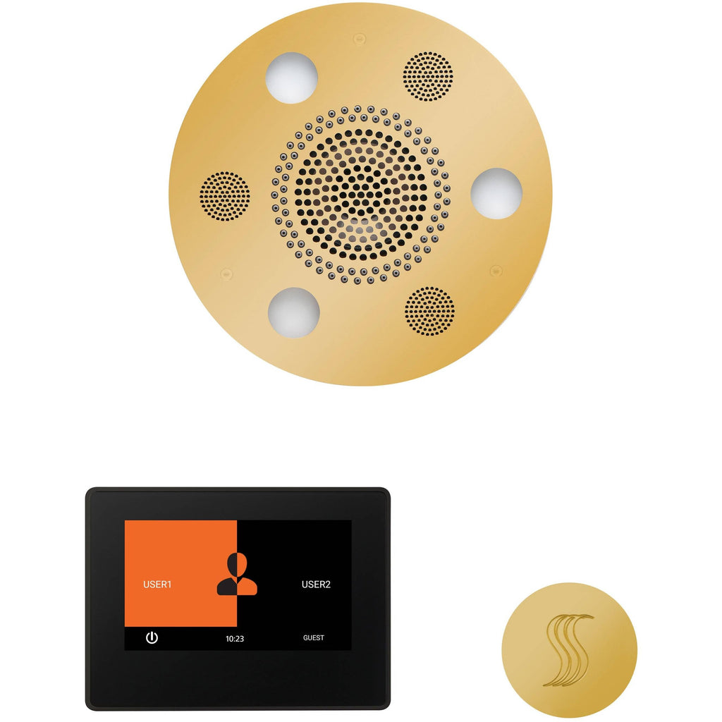 ThermaSol Wellness Steam Package with 7" ThermaTouch Round in Polished Gold Finish Polished Gold / Round / 7" ThermaSol wstp7r-pg.jpg