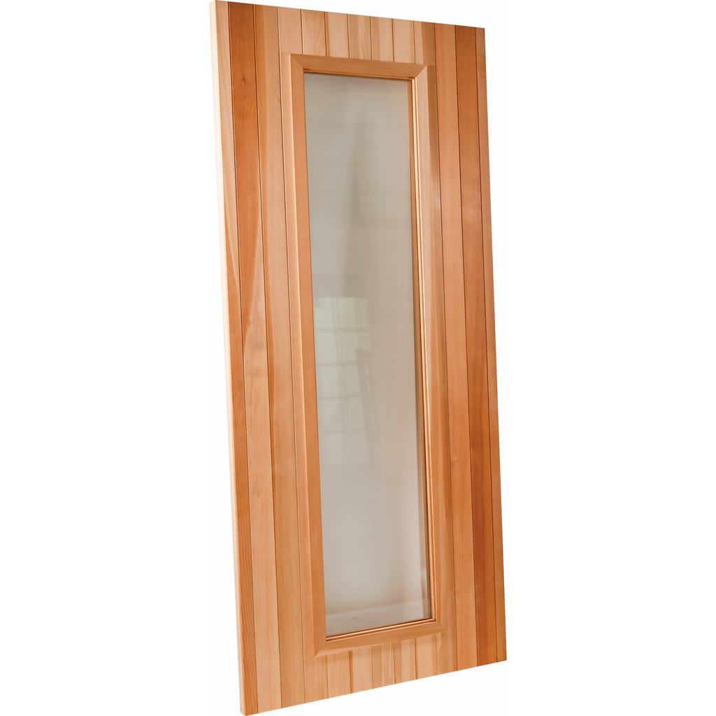 Finnish Sauna Builders Cedar Sauna ADA Door 3' x 6'8" with a Clear 16"x67" Tempered Thermo Glass Finnish Sauna Builders Cedar-ADA-2-2.png