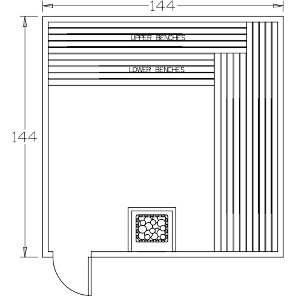 Finnish Sauna Builders 12' x 12' x 7' Pre-Built Indoor Sauna Kit Clear Cedar / Option 5 Finnish Sauna Builders ScreenShot2022-10-05at5.17.08PM.png